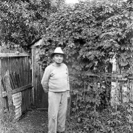 Portrait of Joseph Divis in a garden setting.ca.1940`s.