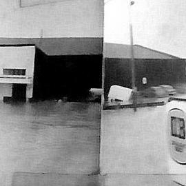 Richmond Quay in Greymouth flood, September .1988.