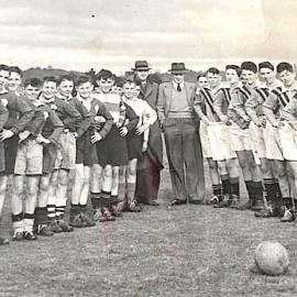 League team at Victoria park in front of Elmer Lane, Greymouth.