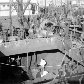 Greymouth coal being unloaded Wellington, 1900s *PHOTO ALBUM*