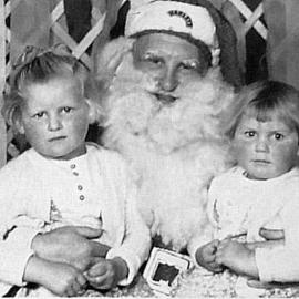 Santa at Harleys. ca.1950.