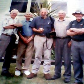 Kumara photographer Peter Bush with friends