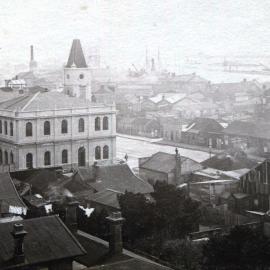 Greymouth including the town hall and church, 1905.