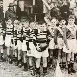 Cobden and Runanga schoolboy sides at Wingham Park in 1951.