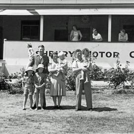 Bell family on holiday at the Ashbury Motor Camp in Timaru