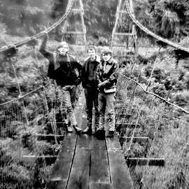 Robby Voss, John Smith and Les Hunter - Lower Buller Gorge near Berlins. 1966.