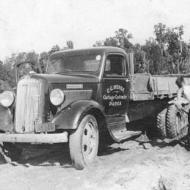C C Hende,Cartage Contractors, Paroa - working on a South Westland Road.