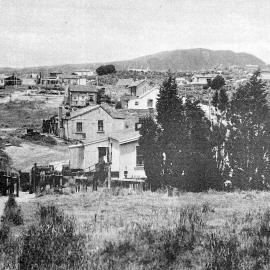 Denniston - from the library looking up to Mt William .1950`s.