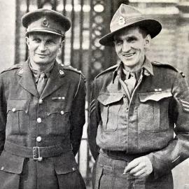 Former Kells Hotel Publican, Jack Hinton VC, with Charles Upham VC - outside Buckingham Palace. 1945.