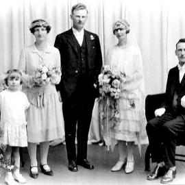 The Marriage of Mr. John Greenlees the local Policeman to Miss Mrytle Elizabeth Stephenson. 1927.