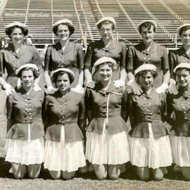 Judy Wotton at the South Island marching champs in Christchurch .1957. *PHOTO ALBUM*