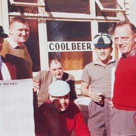 After West Coast vs Kotuku rugby match in 1960, at the back of the Central Hotel, Hokitika.