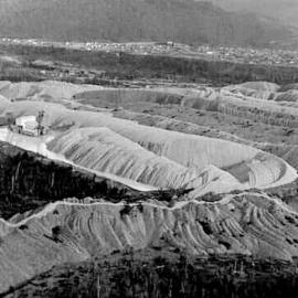 Gold Dredge Ngahere working on Goat Terrace -  Blackball in the background