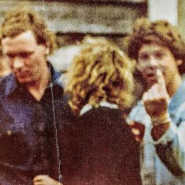 Steve Newby ,Kenny Oliver ,Greg Reid, at Phil Low`s party at Rapahoe.1981.