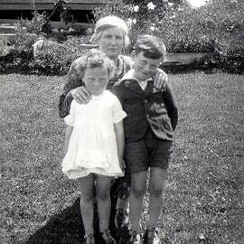 Granny Sullivan , Keith Klempel and Shirley Klempel at Moana.1936.