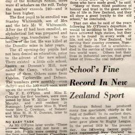 Runanga School opening - Runanga School history.