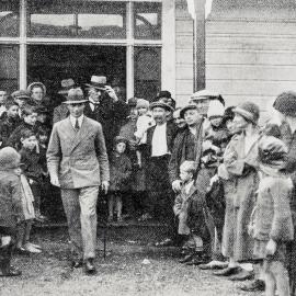 The Duke of York Leaving The Miners' Library At Runanga.1927.