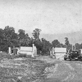 The Mahitahi River Workmen's  camp at Bruce Bay.1937.