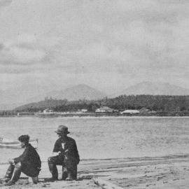 Whitebaiters at Hokitika river .1937.