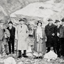  Sir Charles and Lady Alice Fergusson among the West Coasters in the South Island earthquake zone.1929.