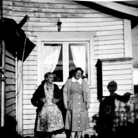 Aggie Little on the Left and Ina Marr, Hokitika.early 1960`s.