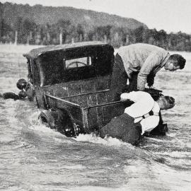 ALBUM - A truck in difficulties crossing the Cook River, Weheka.1931.