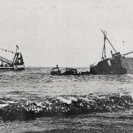 THE MAWHERA ENTERING THE GREY RIVER AFTER HER VOYAGE FROM ENGLAND, MARCH, 1909