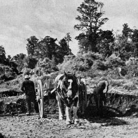 Men engaged on the construction of the Haast Pass Road.1937.