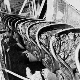 Buckets on the Rimu dredge.1935.
