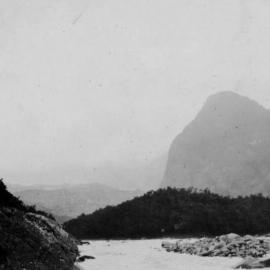 View along the Fox River towards Fox Glacier.1927.