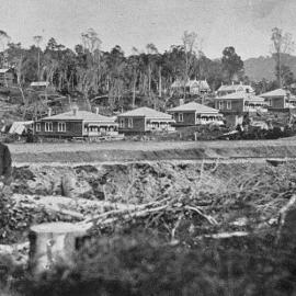  A view of Runanga Station, showing some of the workmen's cottages.1909.