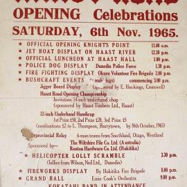 Haast Road opening programme .1965.