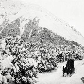 A cold journey -  coaching in Arthurs Pass.