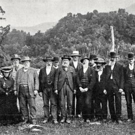 The Locals welcoming R J Seddon at Waiho.1906.