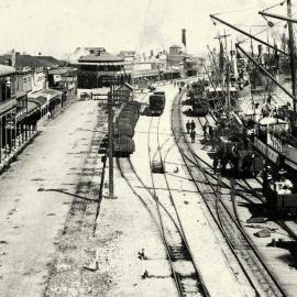 Alongside Greymouth wharf, circa 1900. 
