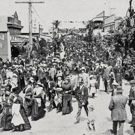 Pioneers in the procession - 50th Jubilee Celebrations, Hokitika.1914.