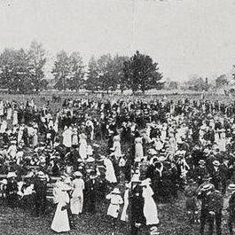 Cass Square during the sports - 50th  Jubilee celebrations of Westland at Hokitika.1914.