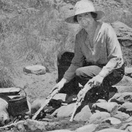 Boiling the billy on a day trip , Arawhata Valley.1938.