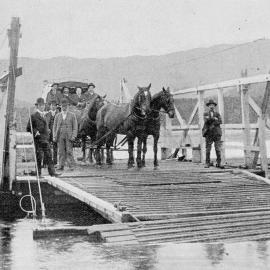 Crossing the river at Blackball.1904.