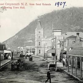 Mackay Street - from the Band Rotunda , Greymouth.1907.