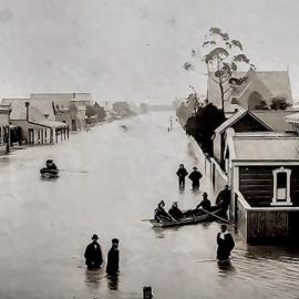 GREYMOUTH FLOOD -  March 1897 . Guinness Street.
