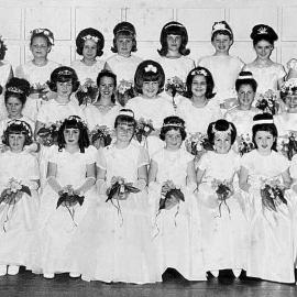 The Civic Centre ‘Sports’ Queen Committee Junior Deb Ball at the Runanga Miners Hall October 1st 1965.