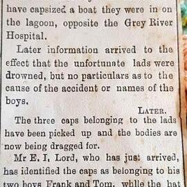 Three boys drowned in Blaketown lagoon , opposite the Hospital.1891.