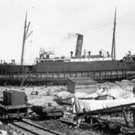 ALBUM -1898.  SHIPWRECK on the present site of the SPEEDWAY TRACK, Cobden Tip Head, Greymouth.