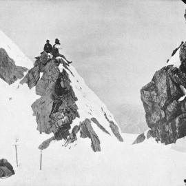 Top of Copland Pass, one of the few ways over the Southern Alps, from Westland into Canterbury.ca.1905.
