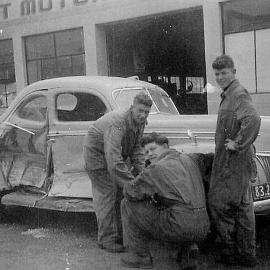 Mannix Neame, Ian Boote, Russell Glen - West Coast Motor Bodies  , Greymouth  - Mid 1950`s.