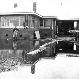 Hampden Street in flood , Hokitika.