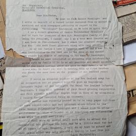 Letter in support of the Moonlight Centennial, 1965, from Jack Moonlight