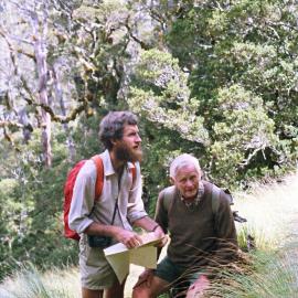 Bruce Watson NZ Forest Service and Max Gage, Kirwins Hill, Feb 1984