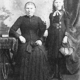  Bridget Brown, nee Murphy (1836 - 1921) & Mary-Ann Combe, nee Brown. (b. 1878) Photo date  1888.